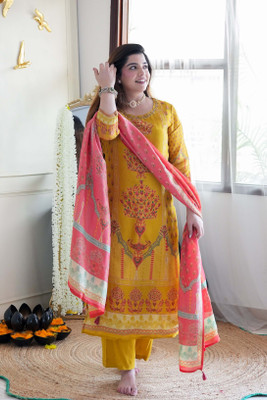 Tasrika Printed Kurta, Trouser/Pant & Dupatta Set