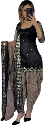 KAPANKU Women Ethnic Top Pant Dupatta Set