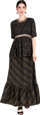 FNOCKS Women Ethnic Top Skirt Set