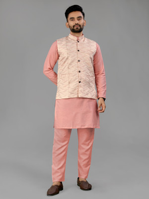 ZARAK FASHION Men Kurta Pyjama Ethnic Jacket Set