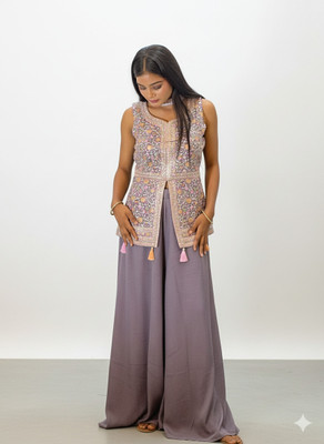 avievie Women Ethnic Top Palazzo Dupatta Set