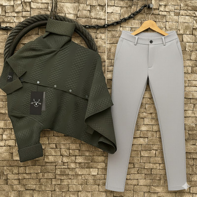 Black Deer Men Shirt Pant Set