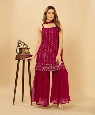 advance enterprise Women Kurta Sharara Dupatta Set