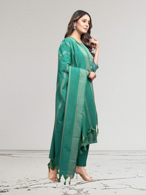 TEXTILECLOTHS Women Crop Top Churidar Dupatta Set