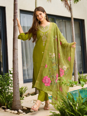 THE52 Women Kurta Pant Dupatta Set