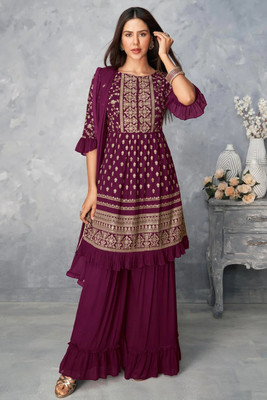 Xomantic FASHION Women Kurta Sharara Dupatta Set