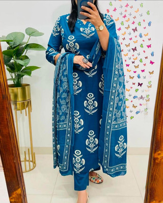 QUNEY Women Kurti Pant Dupatta Set