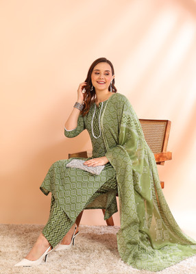 New Ethnic 4 You Women Kurti Palazzo Dupatta Set