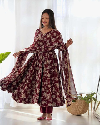 HouseOfCommon Women Ethnic Top Dupatta Set