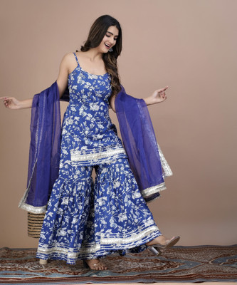 Sanwariya Seth Ji Creations Women Kurti Sharara Dupatta Set