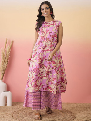 Sangria Women Kurta Palazzo Set