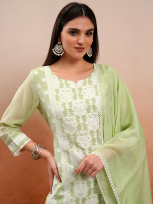 Vishudh Women Kurta Pant Attached Dupatta Set