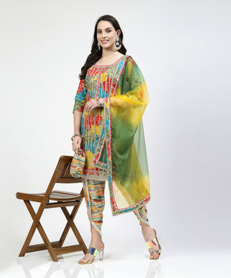 TS Lifestyle Women Kurta Dhoti Pant Dupatta Set