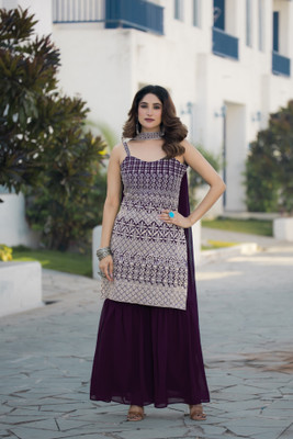 KRISHU ETHNICS Women Kurta Palazzo Dupatta Set