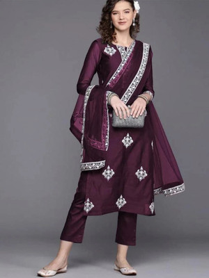 HOUSE OF COMMON Embroidered Kurta, Trouser/Pant & Dupatta Set