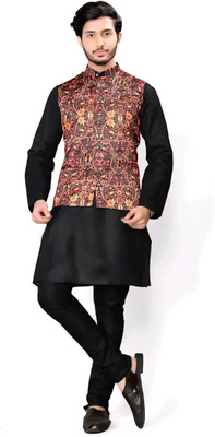 JILANI TRADERS Men Kurta Pyjama Ethnic Jacket Set