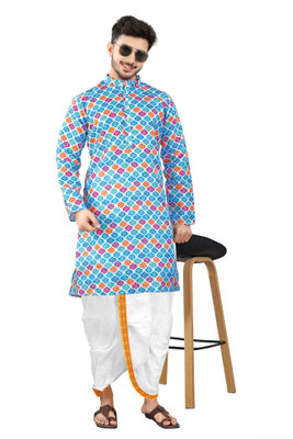DHASU TRENDZ Men Kurta Dhoti Set