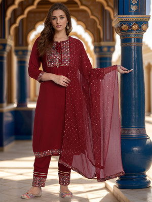 Ziva Fashion Women Kurta Pant Dupatta Set