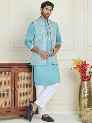 Jompers Men Kurta Pyjama Ethnic Jacket Set