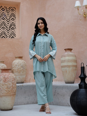 Sangria Women Shirt Pant Set