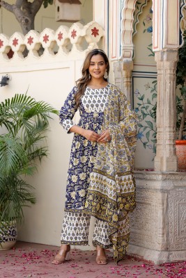 Bairaj Women Kurta Palazzo Dupatta Set