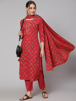 GLAM ROOTS Women Kurta Pant Dupatta Set