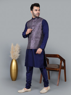 MAG Men Kurta Pyjama Ethnic Jacket Set