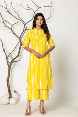 Jaipuri Bunaai Women Kurta Palazzo Set