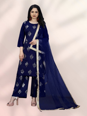 Parevadi Fashion Women Kurta Palazzo Dupatta Set