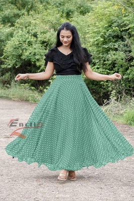 ENCLIQ Women Ethnic Top Skirt Set