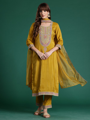 Indo Era Women Kurta Pant Dupatta Set