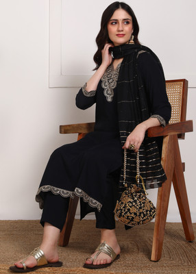 New Ethnic 4 You Embroidered Kurta, Salwar & Dupatta Set