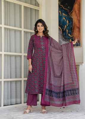 RASOKURTI Women Kurti Pant Attached Dupatta Set