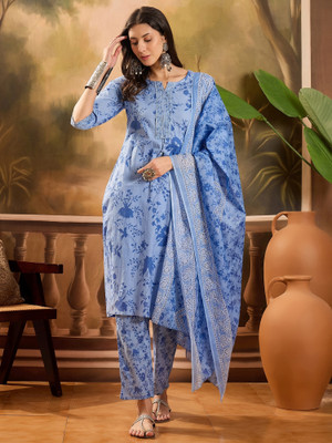Sangria Women Kurta Pant Attached Dupatta Set
