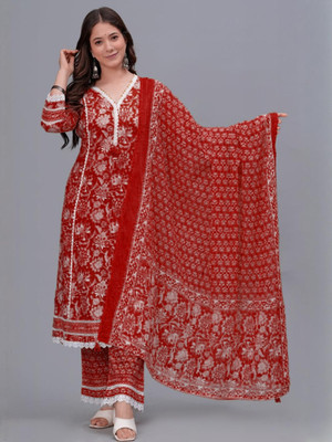 GEKHA Women Kurta Pant Dupatta Set