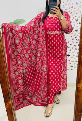 TEO DORI Women Kurti Pant Attached Dupatta Set