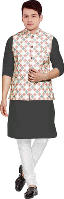 OS Jeans Men Kurta Pyjama Ethnic Jacket Set