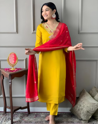 GZS Women Kurti Pyjama Dupatta Set