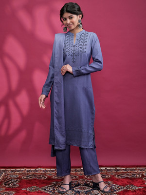 Vishudh Women Kurta Palazzo Attached Dupatta Set