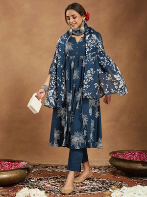 Janasya Women Kurta Pant Dupatta Set