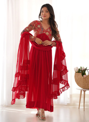 Kedar Fab Anarkali Gown(Red)