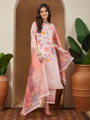 Janasya Women Kurta Pant Dupatta Set