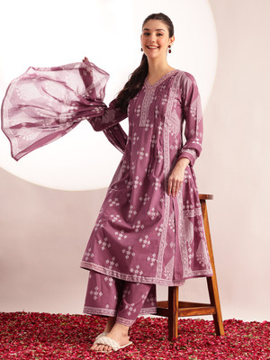 VBUYZ Women Kurta Sharara Dupatta Set