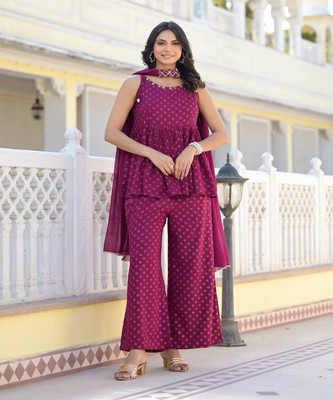 Stylum Women Kurta Palazzo Dupatta Set