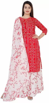 KRISHNA Women Kurta Skirt Dupatta Set