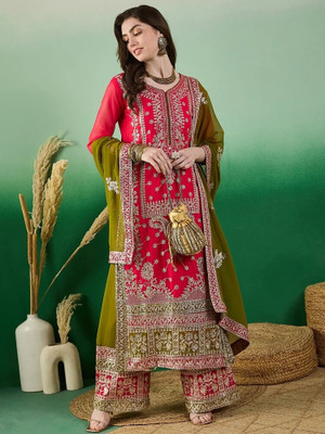 HouseOfCommon Women Kurta Palazzo Dupatta Set