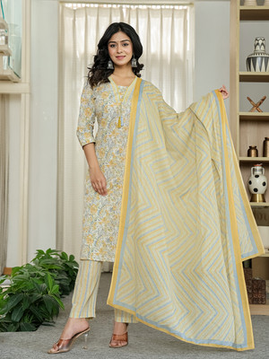 TANMANI Printed, Striped Kurta, Trouser/Pant & Dupatta Set