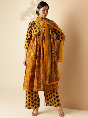 VBUYZ Women Kurta Palazzo Attached Dupatta Set