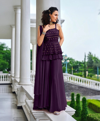 SANCIA Women Crop Top Palazzo Set