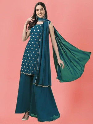 Camerfly Women Kurti Sharara Dupatta Set